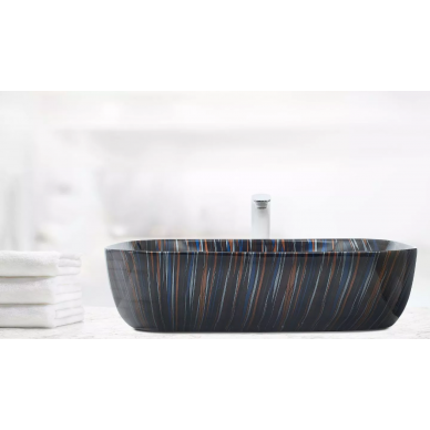 Раковина накладная Welt Wasser Elbach 2143P K501 (61см) разноцветный мрамор 2