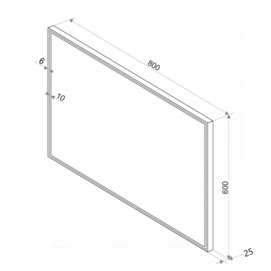 Зеркало Sintesi Armadio black (80 см) с LED-подсветкой 6