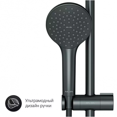 Душевая система Am.Pm X-Joy (F42885A14) (набор 2в1) с изливом, чёрная матовая 5