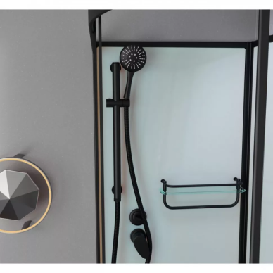 Душевая кабина Frank F412/1L Black (144009) (левосторонняя) 120х80х215 см, прозрачное стекло, без крыши 6