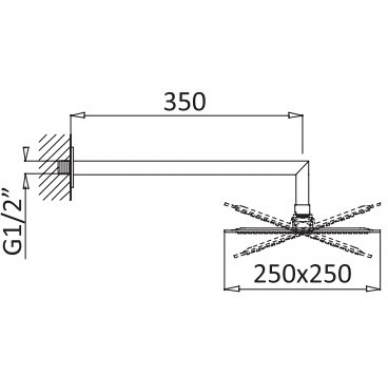 Верхний душ Cezares CZR (CZR-B-TDD-30-SS), Sanset 1