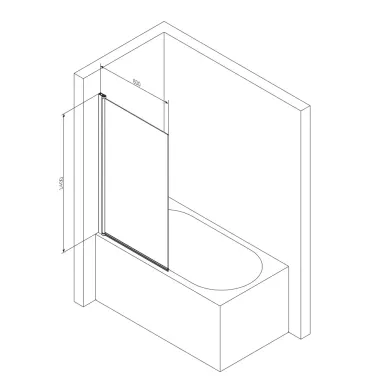 Шторка для ванной Am.Pm Gem (W90BS-D080-140BT) (80x140 см) поворотная 6