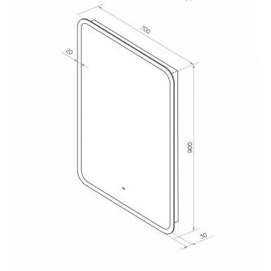 Зеркало Art&Max Messina AM-Mes-700-900-DS-F 70x90 см с LED подсветкой 7