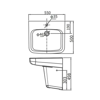 Раковина Arrow AGP32037C 55 см, белая 12