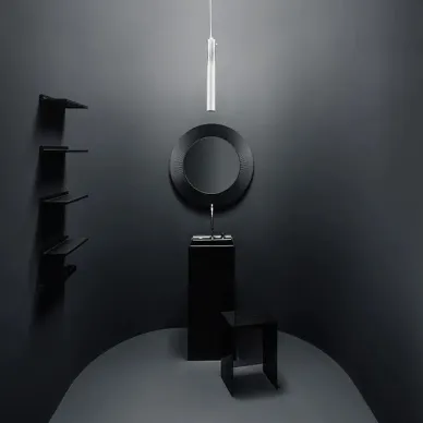 Laufen Kartell Зеркало круглое d=78см, настенное, без подсветки, цвет: черный 3.8633.1.091.000.1 5