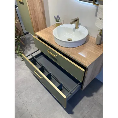 Тумба для ванной ORKA Salerno 3008779 80 см Sardinia/светлое дерево, ручки золото 2