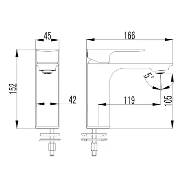 Смеситель для раковины AQUAme Monza AQM6310MB черный 5
