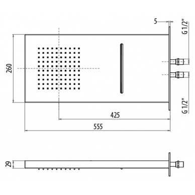 Верхний душ Gattoni PD (9945/PDCOcr) (без хромотерапии) 1