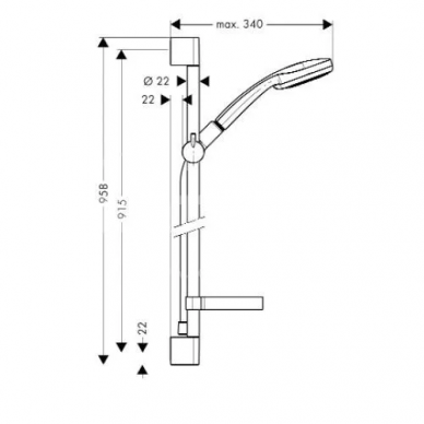 Душевой гарнитур Hansgrohe Croma 100 Multi/Unica'C (27774000) (90 см) 1
