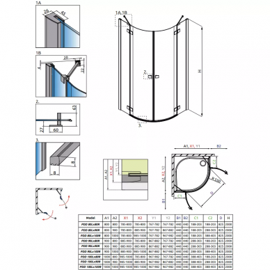 Правая часть душевой кабины Radaway Essenza (385003-01-01R) (100 см) (R) 6
