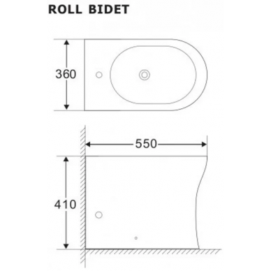 Биде напольное Aquanet Roll-B (CL-12249F) 1