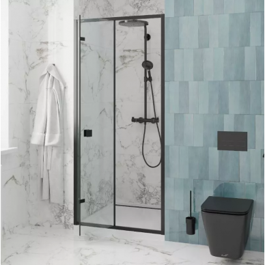 Душевая дверь Cerutti SPA Bella (BELLA D101B) (100х195) профиль чёрный/прозрачное стекло 7