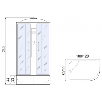 Душевая кабина River Desna XL 120/90/44 MT R (120х90) правая 5