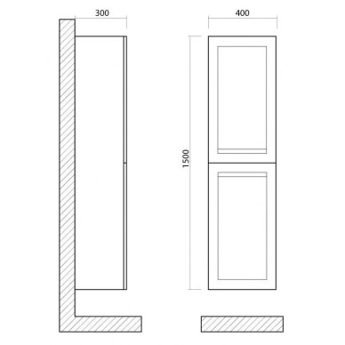 Пенал Art&Max Platino (AM-Platino-1500-2A-SO-TM) (40 см) turchese matt, подвесной 5