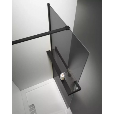 Душевая перегородка Vincea Walk-In (VSW-4HR900CGB) 90х200 см, профиль чёрный/стекло тонированное 1