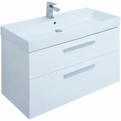 Тумба для ванной Aquanet Nova 249922 Slim Synergy, 100 см, белый глянец 6