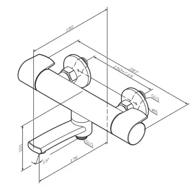Смеситель для ванны AM.PM X-Joy F85A50022 термостатический, чёрный матовый 5