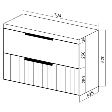 Тумба для ванной VIANT Сицилия MODUO 80 VSIC80MDCAP-T2YP капучино 6