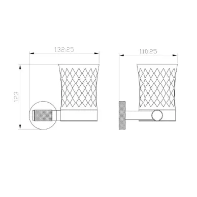 Стакан Wonzon & Woghand Majestic WW-9221 чёрный/золото 1