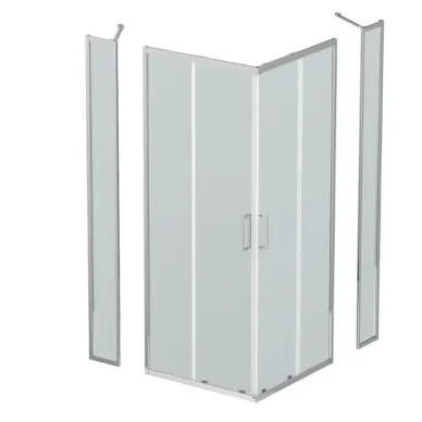 Душевой уголок BelBagno Luce LUCE-A-22-90+20-P-Cr 110x110 см, хром/рифленоестекло 2