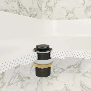 Сливной набор для раковины Teymi Ritta T140127 без перелива, click-clack, чёрный матовый 5