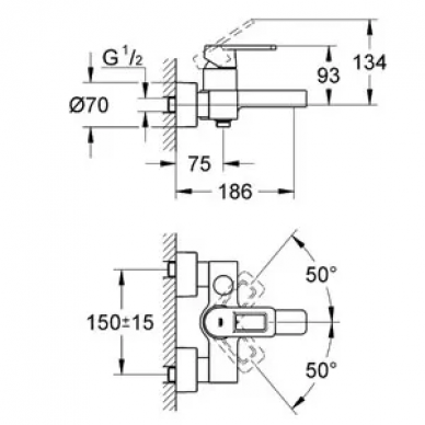 Смеситель для ванны Grohe Quadra (32638000) 1