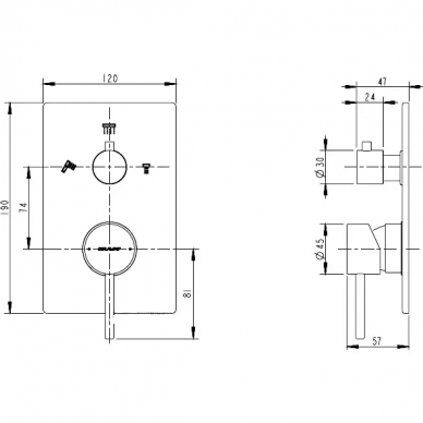 Смеситель для душа Bravat Arc (P69193C-ENG) скрытого монтажа 1