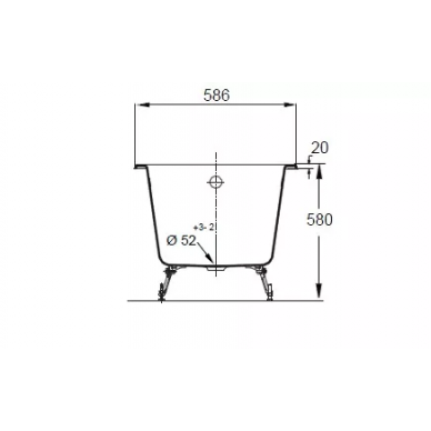 Ванна чугунная Jacob Delafon Parallel (E2946) 150х70 без ручек 2