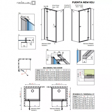 Душевая дверь Radaway Fuenta (384041-01-01L) (110 см) (L) 6