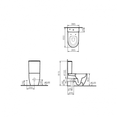 Унитаз напольный Vitra Sento Rim-Ex (9830B003-7203) с микролифтом 6