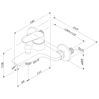Смеситель для ванны AM.PM Joy (F85E10000) 1