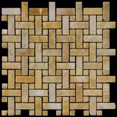 M073-CP (Onyx Yellow) мозаика Оникс 20x50+20x20 305х305 0