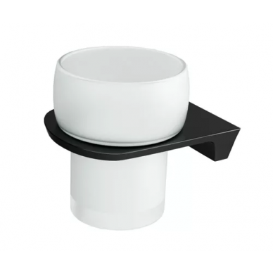 Стакан Wasserkraft Glan K-5100 (K-5128) с настенным держателем (черным) 0