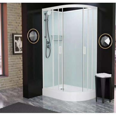 Душевая кабина Frank 400 (F418L White) без крыши,100х80х215 см 6
