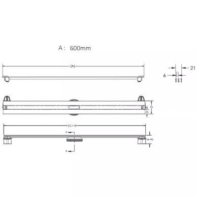 Душевой лоток Berges Super Slim 600 (091152) S-сифон боковой, глянцевый хром 6