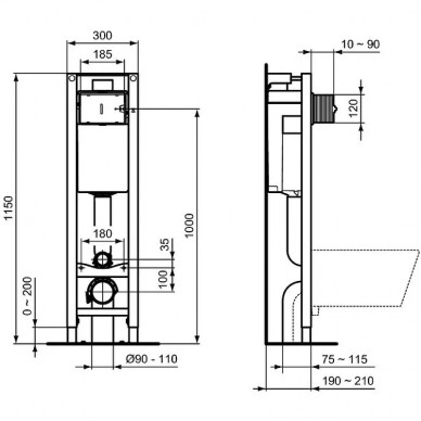 Инсталяция Ideal Standard Prosys eco frame I.Life (WA330101) безободковый, микролифт 6