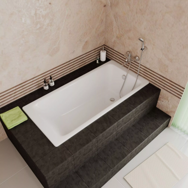 Ванна чугунная Delice Parallel (DLR220506R-AS) 180х80 см, с антискользящим покрытием, с ручками 9