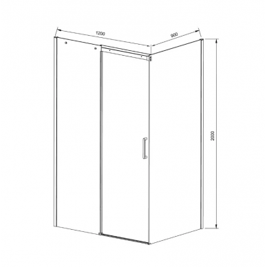 Душевой уголок Vincea Dice (VSR-4D9012CLB) 120х90х200 см, профиль чёрный/стекло прозрачное 2