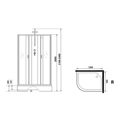 Душевая кабина Niagara Classic 120х90 R (NG-33294-14RBKT) без гидромассажа 13