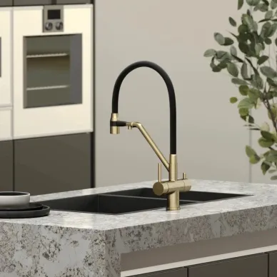 Смеситель для кухни Sancos Dora (SC4003BG) с функцией подключения фильтра, брашированное золото 5