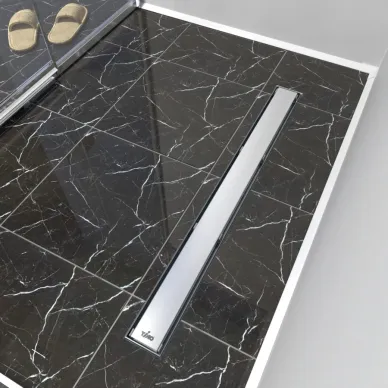 Душевой лоток Timo Drain Protect (DP20700-PG20700) 700 с двусторонней панелью PG20 под плитку, сатин 5