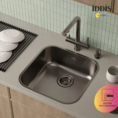 Мойка кухонная Iddis Mate MAT44GMi77 графит 8
