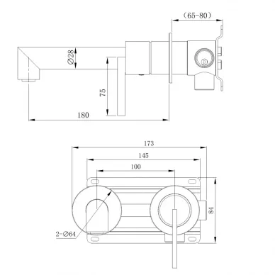 Смеситель для раковины Abber Perfekte AF8A12BST скрытого монтажа, сталь брашированная 1