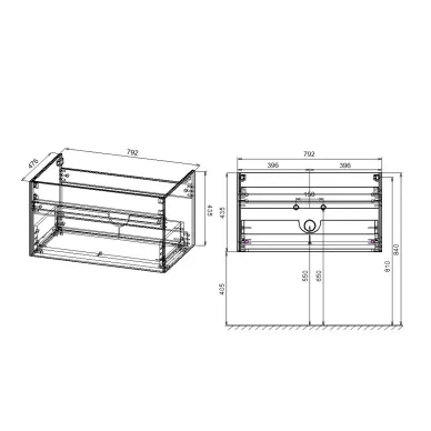 Тумба для ванной Vincea Chiara VMC-2C800CO 80x48 см, подвесная, C.Oak 6