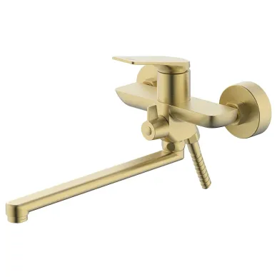 Смеситель для ванны Azario Lursy AZ-K1749MG с лейкой, золото матовое 1