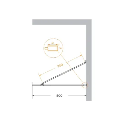 Душевая перегородка Cezares Liberta LIBERTA-L-1-TB-80-C-Cr 80х195, профиль хром/стекло прозрачное 5