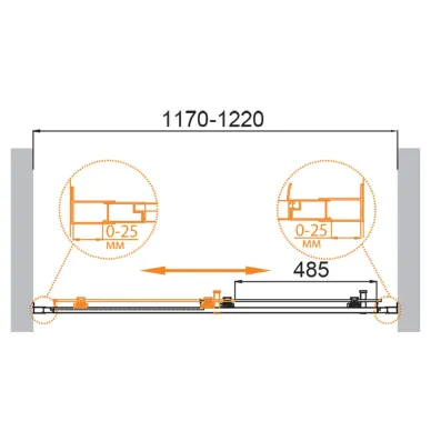 Душевая дверь Cezares Molveno MOLVENO-BF-1-120-C-GM-IV 120х195, профиль оружейная сталь/стекло прозрачное 5