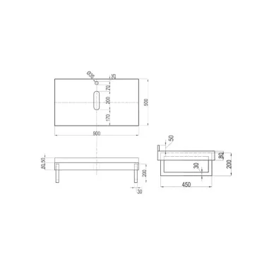 Столешница под раковину Teymi Helmi T150409 90x50, дуб кашмир 13