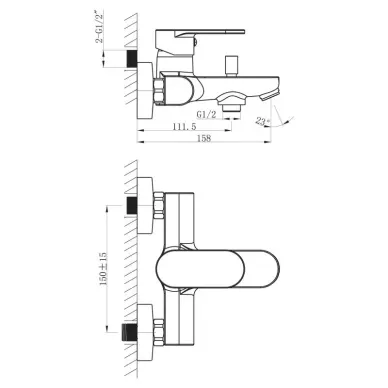 Смеситель для ванны BelBagno Loyd (LOY-VASM-CRM) 1