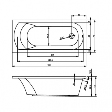 Акриловая ванна Riho Miami (BB6000500000000) (160х70) 5